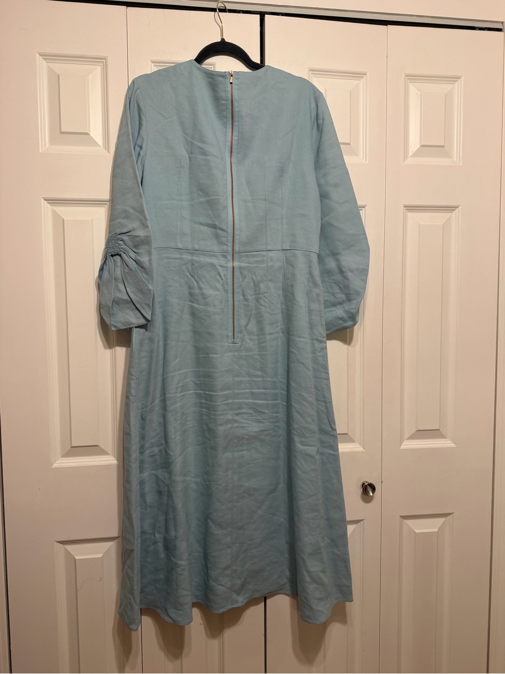 Tibi Marta Smocked Blue Linen Dress - Picture 12 of 15